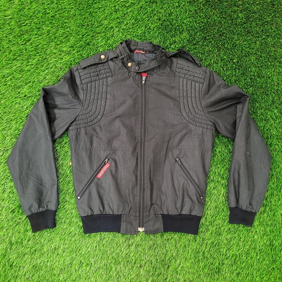 Vintage 80s Sasson Blouson Jacket S/M 21x24 Cropped Black - Picture 1 of 16